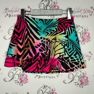 Sunsets skirt butterfly pattern bright skort swimming bathing suit material y2k
